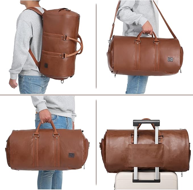 seyfocnia Convertible Travel Garment Bag, Carry-on Garment Duffel Bag for Men Women - 2-in-1 Hanging Suitcase Suit Business Travel Bag