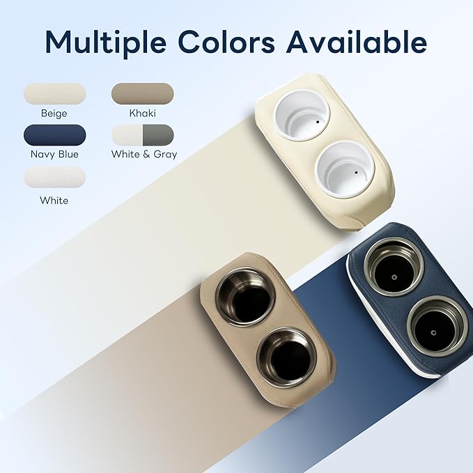 Marinexplore Pontoon Cup Holder,Boat Seat Cup Holder,Double Drink Holder,Portable Cup Beverage Mobile Phone Holders for Pontoon Boat Sofa,RV Couch,Car Back Seat (Beige)