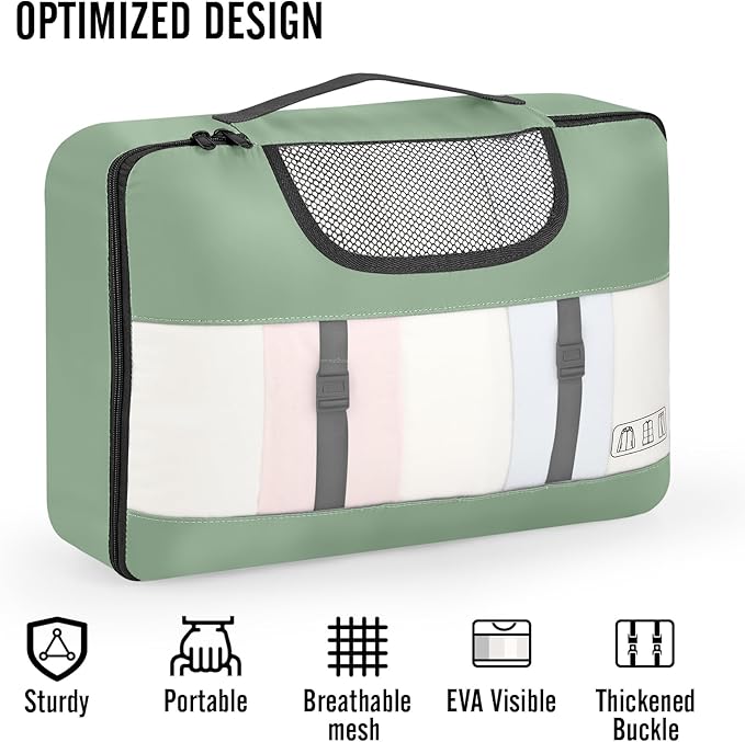 Veken 10 Set Packing Cubes for Travel Essential, Suitcase Organizer Bags in 4 Sizes, Carry-On Luggage Accessories with Large Laundry & Hanging Toiletry Bag, Must-Have for Airplane, Road Trip & Camping