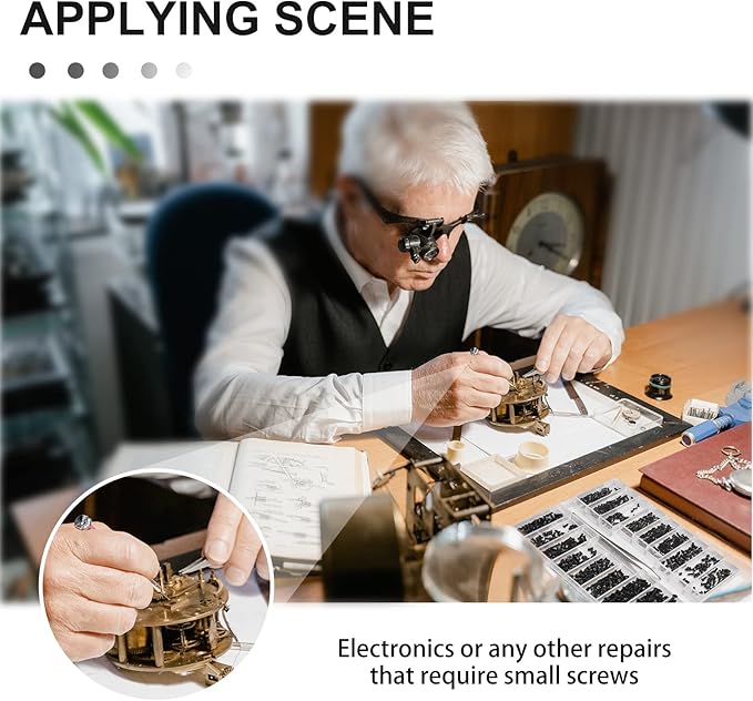630 Pcs Tiny Micro Repair Screw Kit Eyeglass Sunglass Repair Kit with Screwdriver for Repair Spectacles, Watch, Jewelry