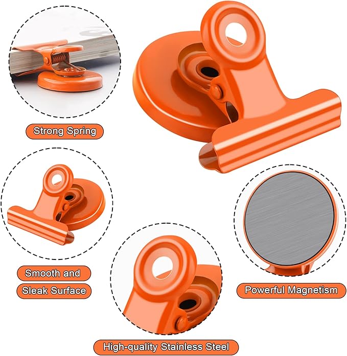 24 Pack Magnetic Clips Fridge Magnets Whiteboard Magnets, Magnet Clips for Teacher Supplies, Colorful Refrigerator Magnets for Photo Displays Memo Note