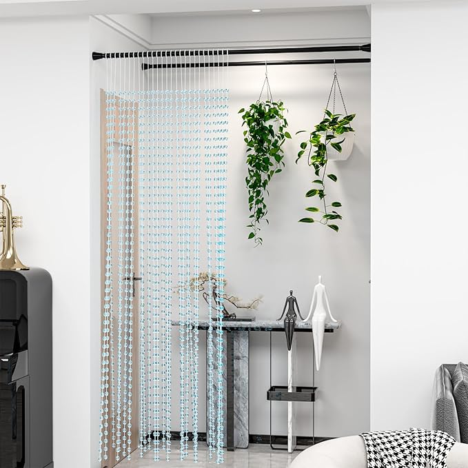 Tension Curtain Rod 45-77 Inch 2Pack Black Shower Tension Rod Adjustable Curtain Rods No Drilling Shower Curtain Rods for Bathroom,Doorway,Closets,Windows