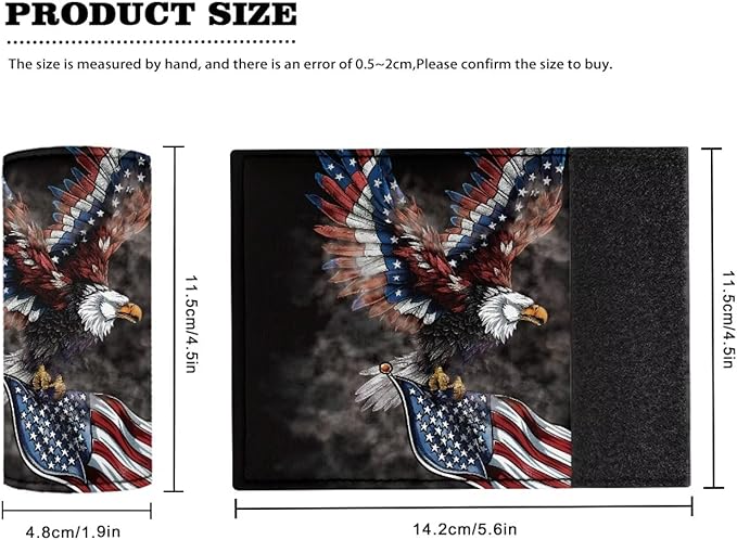 KUIFORTI 4th of July Flag Luggage Handle Wrap Grip for Suitcase, 2 Pack Eagle Luggage Grip Wraps Suitcase Identifiers Comfortable Trolley Case Grip Cover