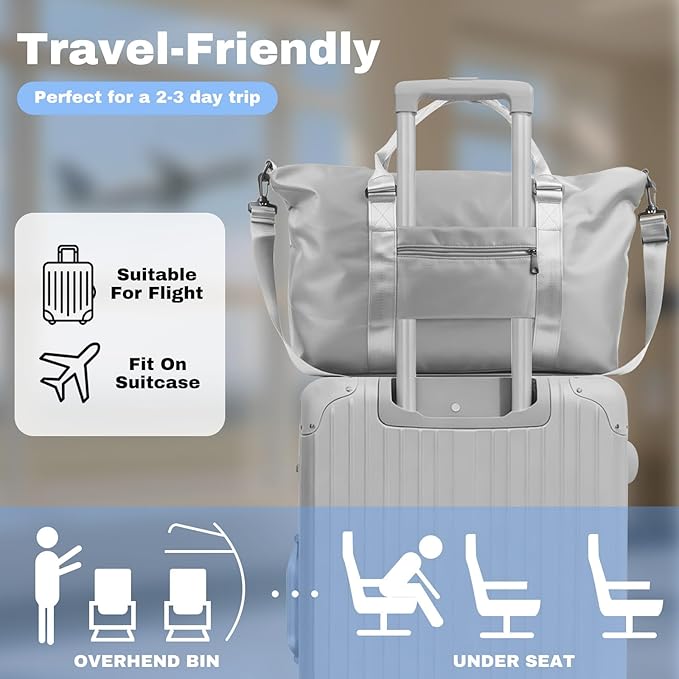 Weekender Duffel Bags for Women, Travel Totes Bag for Airplane Essentials, Overnight Bags for Women with Trolley Sleeve, Large Carry On Hospital Bag for Labor and Delivery, Sport, Gym