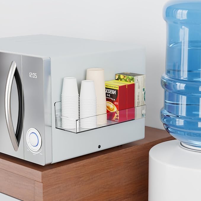 Yieach 4 Pack Clear Spice Rack Wall Mount with Adhesive,11.5″L x 3.6″W,Stick on Seasoning Jar Spice Organization for Cabinet Door or Pantry Door,Adhesive Wall Spice Rack for RV,Kitchen,Inside Cabinets