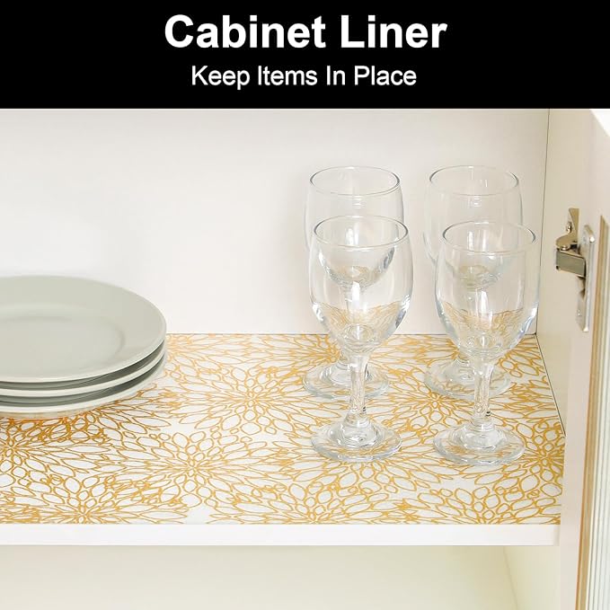 Cooyes Drawer Liner Shelf Liners for Kitchen Cabinets Refrigerator Liners Waterproof Kitchen Cupboard Liner Drawer Mats EVA Material Non Adhesive Fridge Liner for Shelves（17.5" W x 78.7" L）