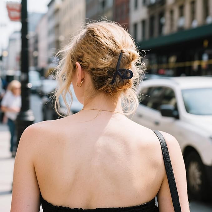 4.3 Inch Hair Claw Clips Large 4 Inch No Slip Big Black Matte Jaw Clip for Thin Fine and Medium Thick Hair Women, 4 Pack