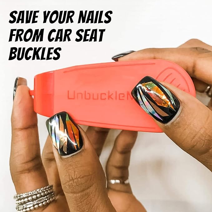 UnbuckleMe Car Seat Buckle Release Tool - Easy Opener Aid for Arthritis, Long Nails, Older Kids - Button pusher for infant, toddler, convertible 5 pt harness car seats - As Seen on Shark Tank (Purple)