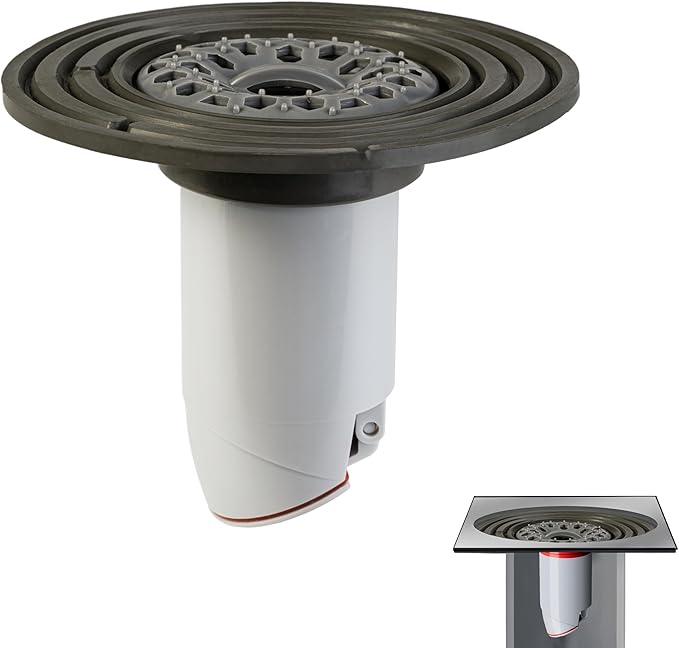 Odor-Proof Shower Drain Plug - Backflow Preventer with Magnetic Closure Valve, Hair Catcher, and Silicone Reducer Ring, Fits 1.9''-3.9'' ID Drains, Sewers, and Pipes (2)