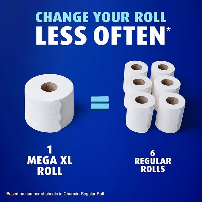 Charmin Ultra Soft Toilet Paper 6 Mega XL Rolls, 336 Sheets Per Roll (Packaging May Vary)