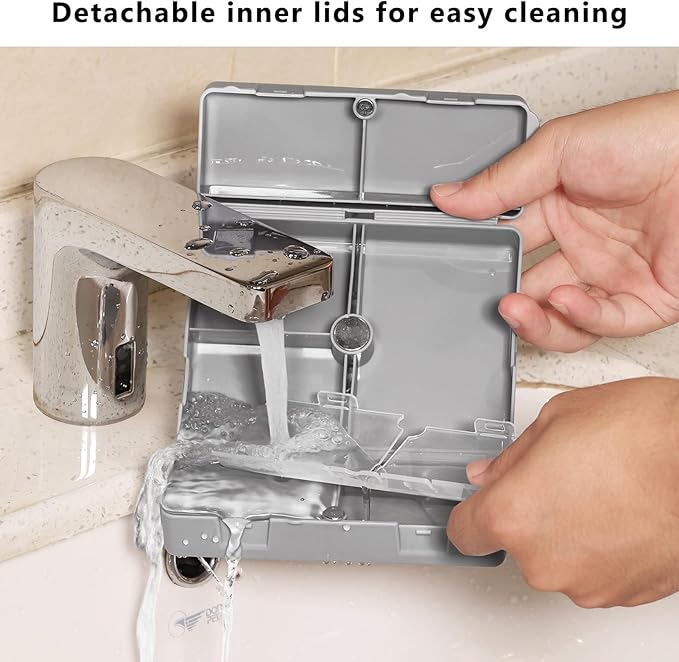 FYY 2 Pcs Daily Pill Organizer, 7 Compartments Portable Pill Case Travel Pill Organizer,[Folding Design] Pill Box for Purse Pocket to Hold Vitamins,Cod Liver Oil,Supplements and Medication-Grey