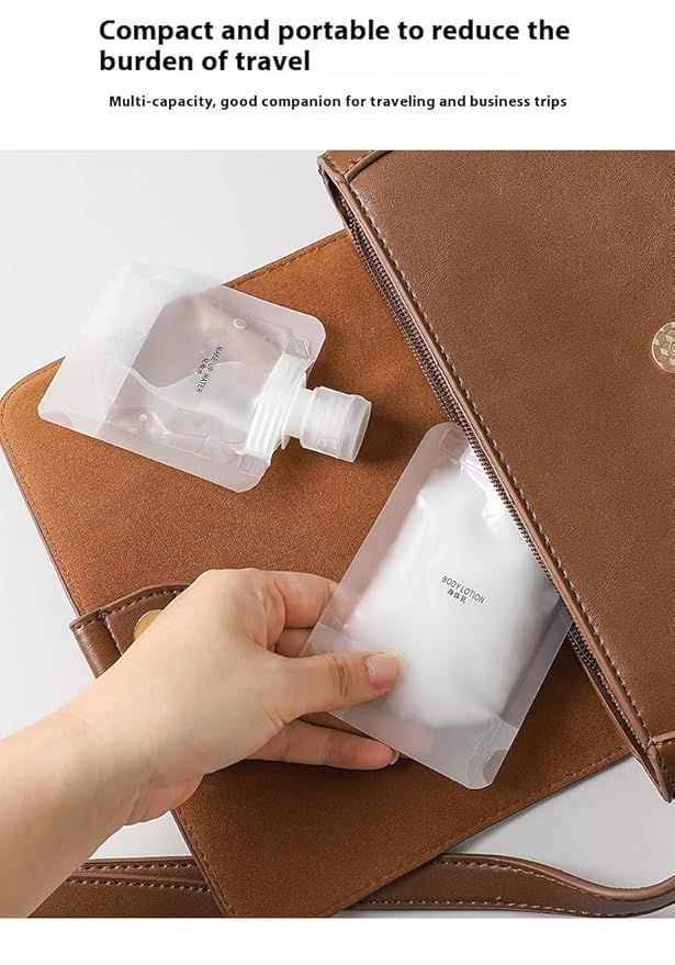 10 Pack Travel Pouches for Toiletries, Portable Containers, Stand-Up Pouch, Refillable Travel Accessories for Shampoo Conditioner (30ML/1OZ/10 Piece)