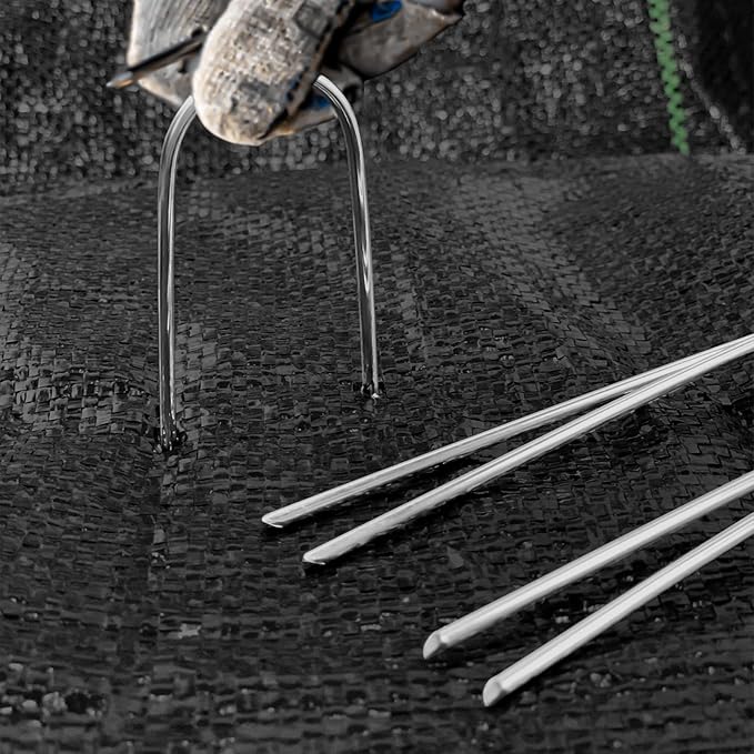 4 Inch 160 Pack 11 Gauge U - Shape Garden Stakes Set: Drip, Line & Irrigation Tubing Stakes, Galvanized Landscape Staples for Tube, Lawns, Weed Barriers, Landscape Fabrics, Irrigation Hose, Floor Mats