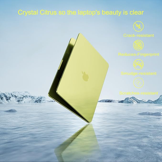MOSISO Compatible with MacBook Neo Case 13 inch 2026 Release Model A3404 with A18 Pro Chip, 4 in 1 Kit Precision Fit Crack & Scratch Resistant Protective Hard Shell Case Cover, Crystal Citrus