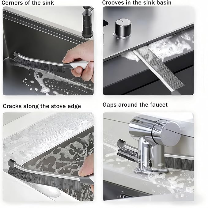 Crevice Cleaning Brush - Grout Scrub Brush, House Cleaning Supplies, Gap Cleaning Tools, Home Essentials, Gifts for Women Men, Hard Bristle Crevice Cleaner Brush for Household Use, Bathroom