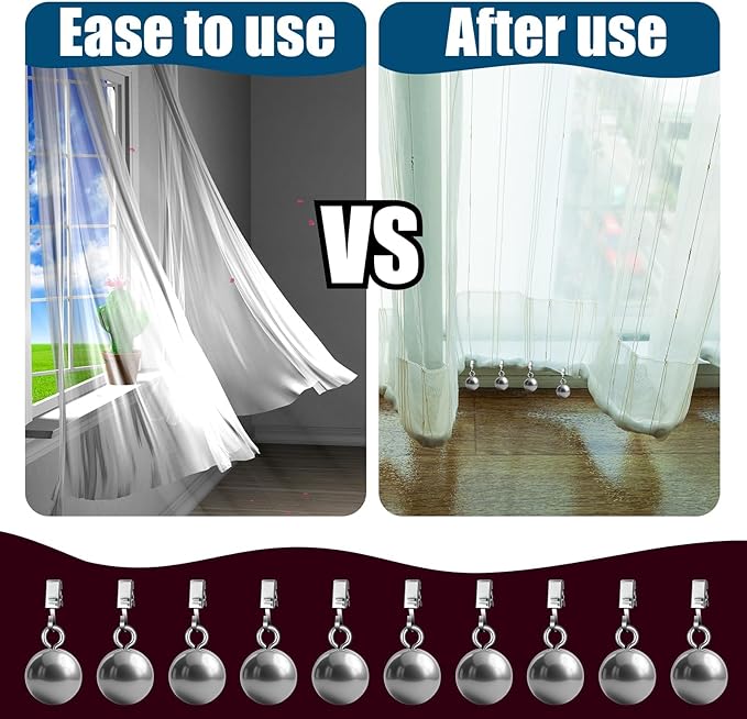 15 Pack Outdoor Curtain Weights, Heavy Duty Curtain Weights Tablecloth Flag Weights Clips for Wind Pergola Patio Gazebo Cabana Outdoor Drapery