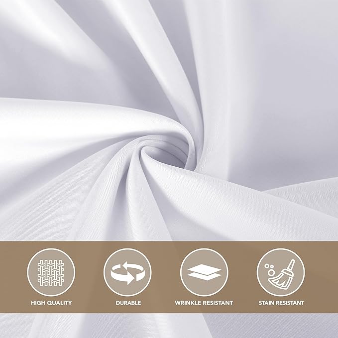 sancua White Table Cloths Rectangle, 8 Pack Tablecoths for 6 Foot Tables - Washable Polyester Fabric Table Cover for Wedding, Birthday Party, Banquet Reception, 54x108 Inch
