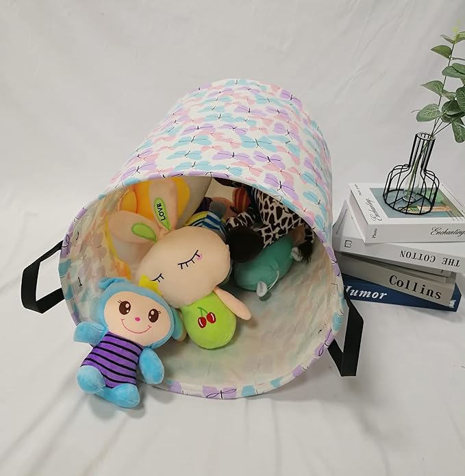 Storage Bins Toys Box Kids Baby Hamper Waterproof Laundry Basket Canvas Collapsible Gift Organizer Bin for Home/Dorm/Kitchen/Pet/Office/Closet/Shelf/Gift Baskets(Butterfly)
