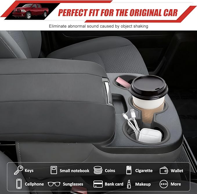 Jump Seat Cup Holder Coaster Fit for Dodge Ram 1500/2500/3500/4500/5500 2013-2018 &2019-2025 Classic Model Cup Holder Mat Pad Inserts Interior CupHolder Liner for Dodge Ram(for Ram Jump Seat)