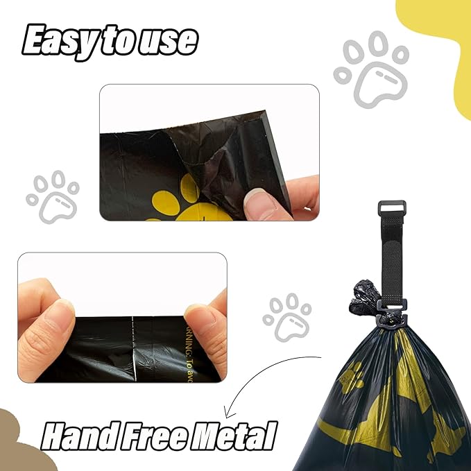 Metal Dog Poop Bag Holder w/Leash Clip|Durable Scratch-Resistant Aluminum|15 Bags+3 Accessories(Drak Green)