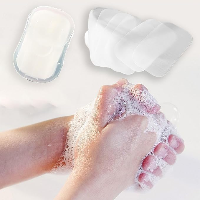 500 Sheets Disposable Soap Paper 5 Boxes Hand Cleaner Fragrance Mini Color Soap Paper for school Indoor, Outdoor, Travel, Camping Hiking, Camping Soaps Sheets