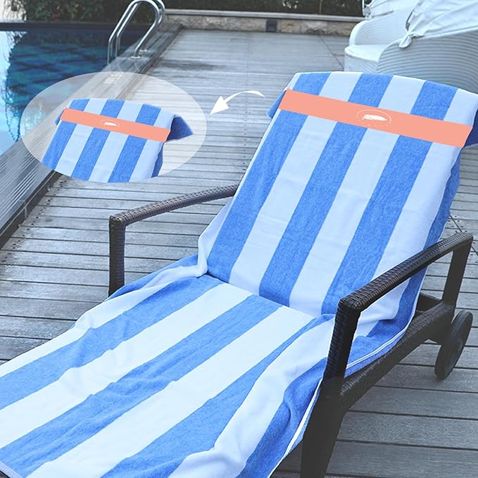 Towel Bands (6 Pack) - Stretch Beach Towel Clips for Beach Cruise Pool Chairs, Lounge Towel Holder Elastic, Cruise Ship Essentials (Green & Orange & Gray)