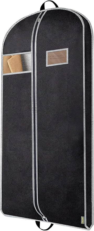 BALEINE 1PK Heavy Duty Garment Bag with Shoe Storage Travel Bag for Dresses, Suit, Coats Travel Essential (60", Black)
