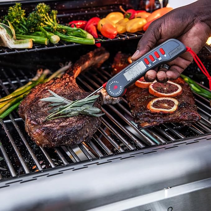 Nexgrill Meat Thermometer Digital, Instant Read Meat Thermometer with Backlight & Stainless Steel Probe, Food Thermometer for Kitchen Cooking, Outdoor Grilling, BBQ – 660-0004B