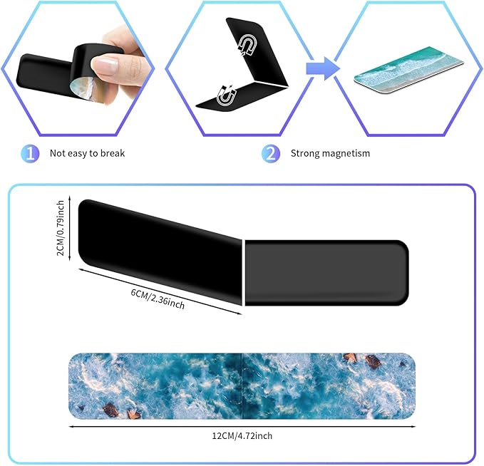 96 Pieces Magnetic Bookmarks Magnet Page Markers - Book Marks for Reading Women & Men with Storage Boxes - Cute Magnet Bookmark Clips for Reading Pleasure（Ocean）