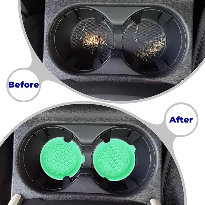 4 PCS Car Cup Coasters, Universal Cup Holder Coaster for Car Accessories, CupHolders Insert for Women Non-Slip Silicone Car Cup Holder Coasters