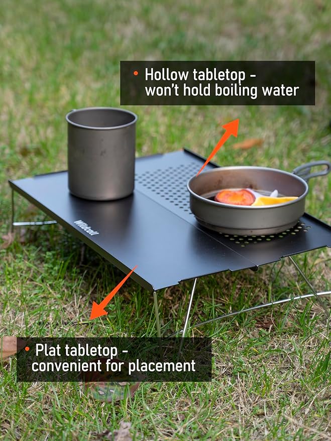 WildCall Mini Solo Folding Table Ultralight Compact with Carry Bag for Backpacking Camping Hiking Beach (Gunmetal)