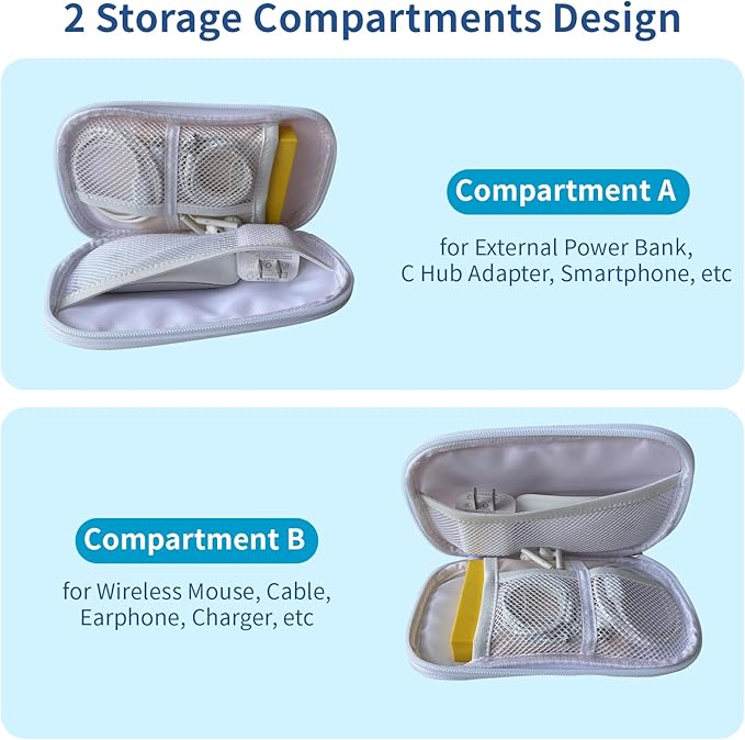 Electronics Organizer Travel Case, Cable Organizer Travel Essentials Tech Pouch,Suitable for Charger, Cable, Phone，Flash Drive,Blue Marble