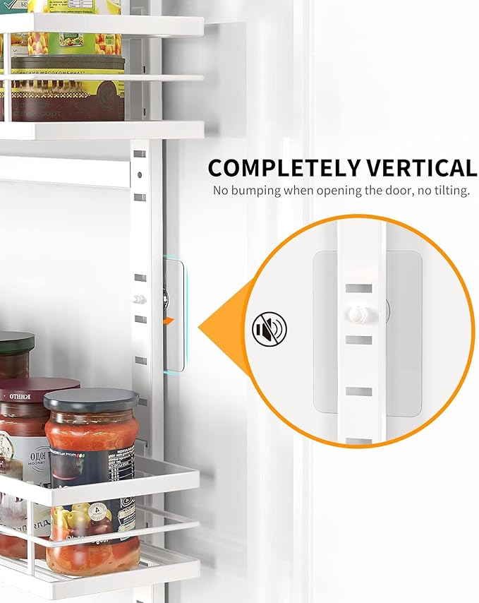 Moforoco White 6-Tier Over-the-Door Pantry Organizer, Pantry Organization Storage, Door Metal Hanging Spice Rack Basket Shelves, Home Kitchen Apartment Essentials, Laundry Room Bathroom Organization