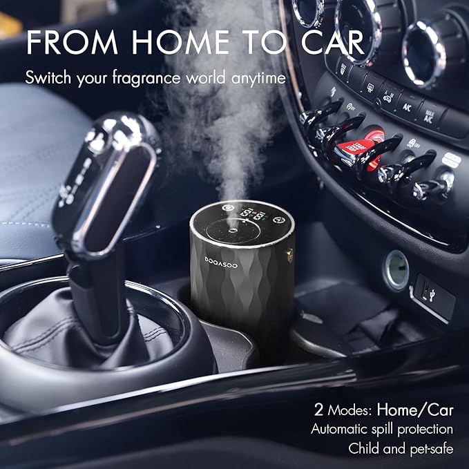 Waterless Essential Oil Diffuser - Aluminum Metal Texture, 96H Quiet Battery Nebulizer, Portable Scent Aromatherapy Diffuser with Timer & 4 Mist Levels, 20mL, Type-C for Home/Room/Car/Office