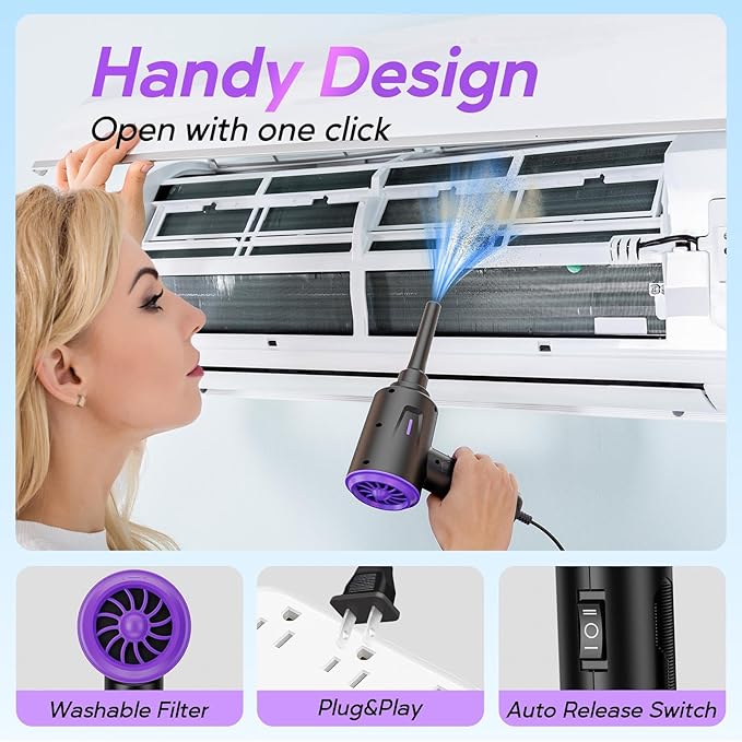 Goweto Electric Air Duster - Air Blower - Multi-Use Compressed Air Duster for Keyboard, Computer, and PC - 5.74 oz Powerful Motor