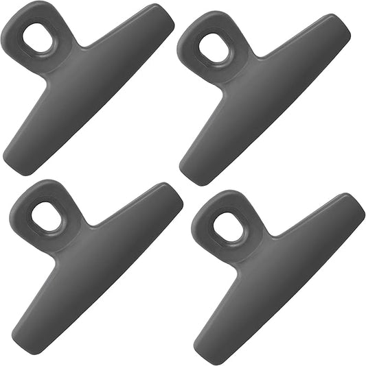 COOK WITH COLOR Food Clips - Wide Heavy Duty Chip Clips, Large Bag Clips for Food Storage with Airtight Seal Grip, Pack of 4, Grey
