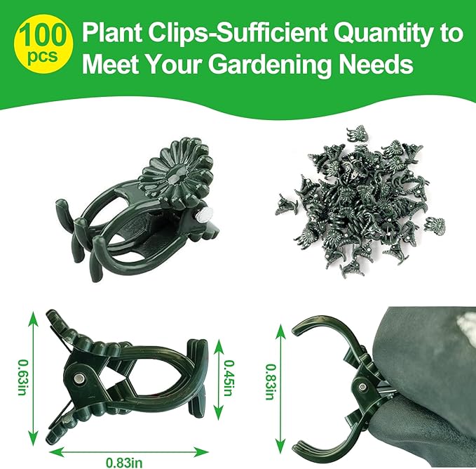 100 Pcs Plant Clips Orchid Clips,Plant Orchid Support Clips,Flower and Vine Clips，Garden Clips，Plant Clips for Climbing Plants