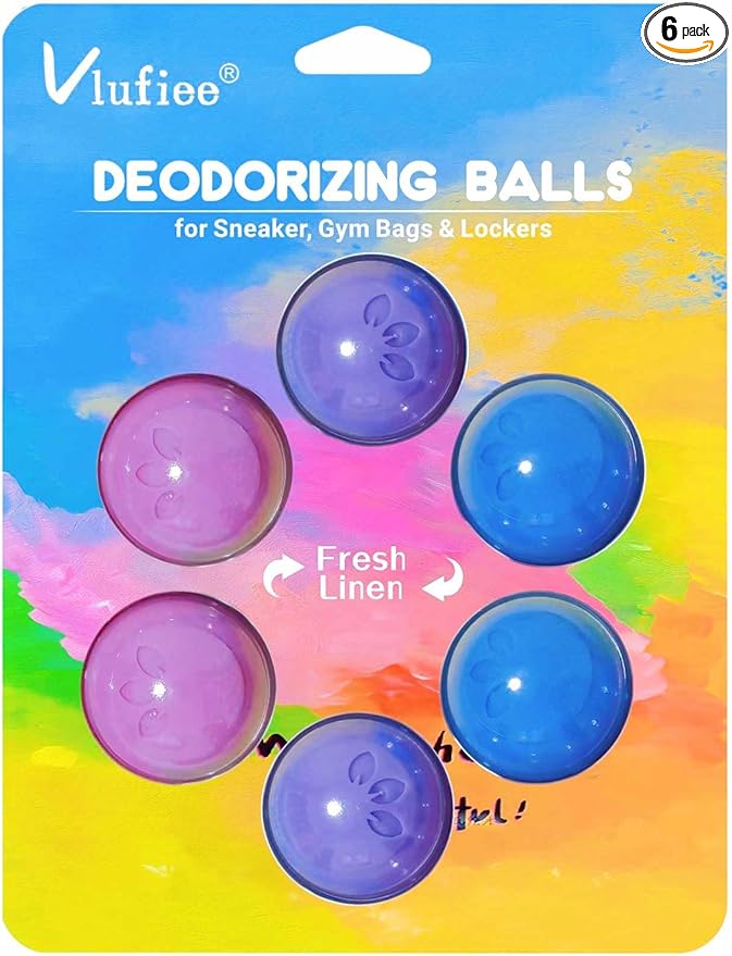 Shoe Deodorizer Balls for Sneaker, Fresh Linen Scent, Essential Oil Sneaker Deodorizer Ball, Small Spaces Odor Eliminator Air Freshener for Shoes, Gym Bags, Drawers and Locker