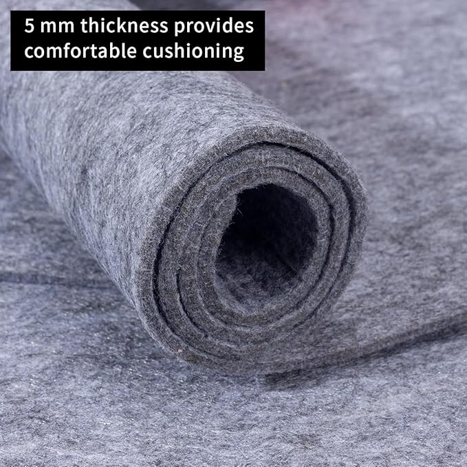 Felt Rug Pad - 6x9 Foot Extra Large Area Liner for All Floors and Trims, Thick Pad for Hardwood Floors Under Rugs, Keeps Rugs Softly and Securely in Place