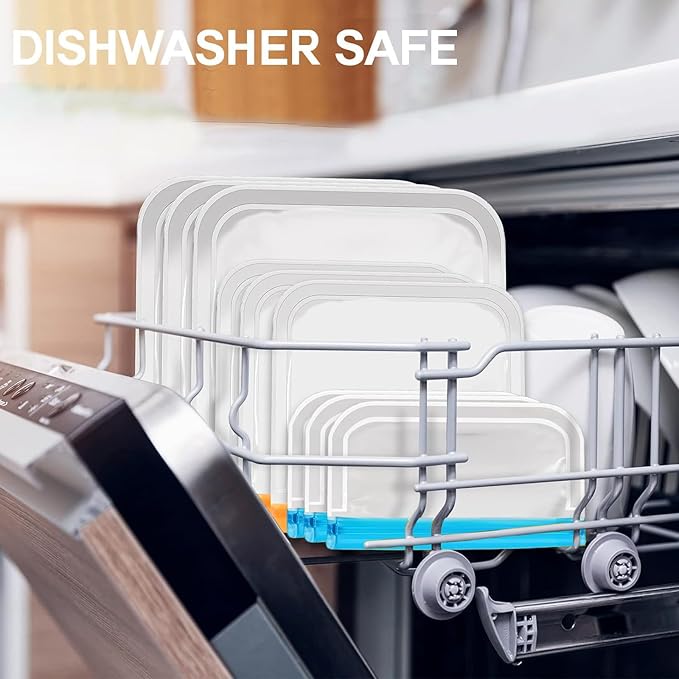 10 Pack Reusable Sandwich Bags, Dishwasher Safe Freezer Bags, BPA Free & Leakproof Reusable Lunch Bag for Salad Fruit Travel and Marinate Meats, Cereal, Lunch, Veggies(Blue Sandwich)