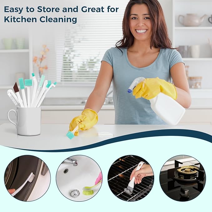 11 Pcs Humidifier Cleaner Brush Set, Crevice Cleaning Brush Small Detail Cleaning Brushes for Humidifiers, Keyboards, Tiles, Bottles & Tight Spaces | Portable Home/Travel Clean Tools