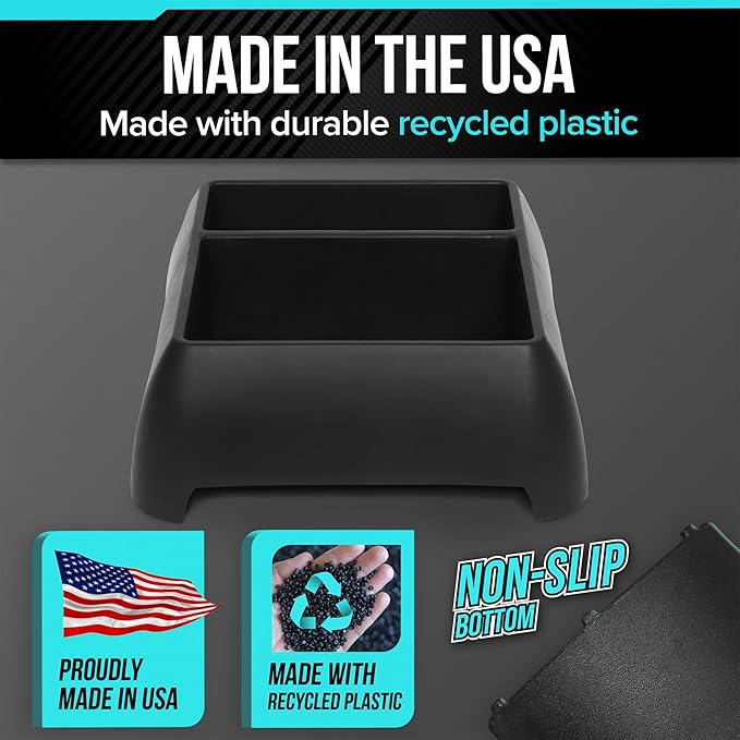 Heavy Duty Storage Organizer for Vehicle Trunk, Garage, Under Sink Organizer, Recycled Plastic, Made in USA (Black)