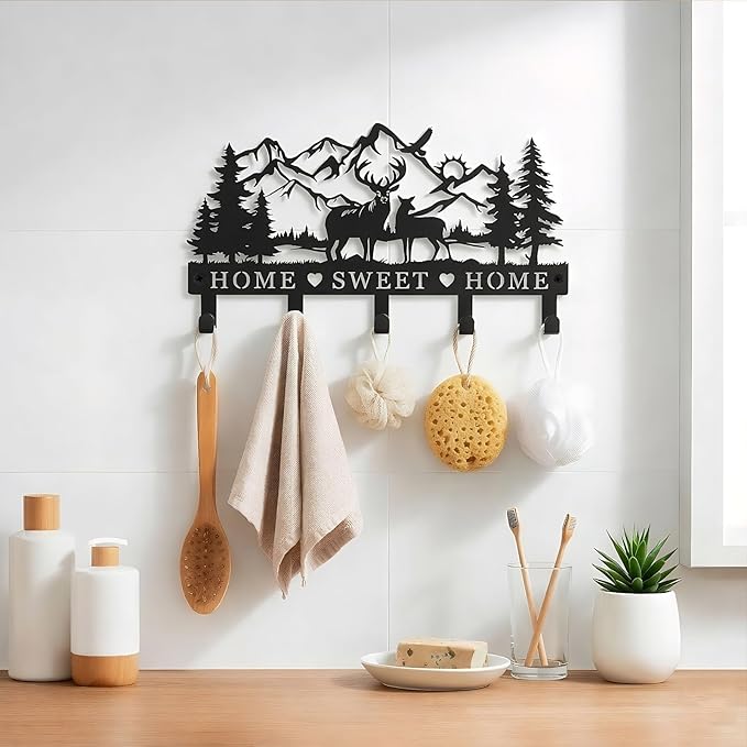 Deer Metal Key Holder for Wall Key Holder Wall Mount Key Rack Wall Mount Key Hooks for Wall Key Hanger