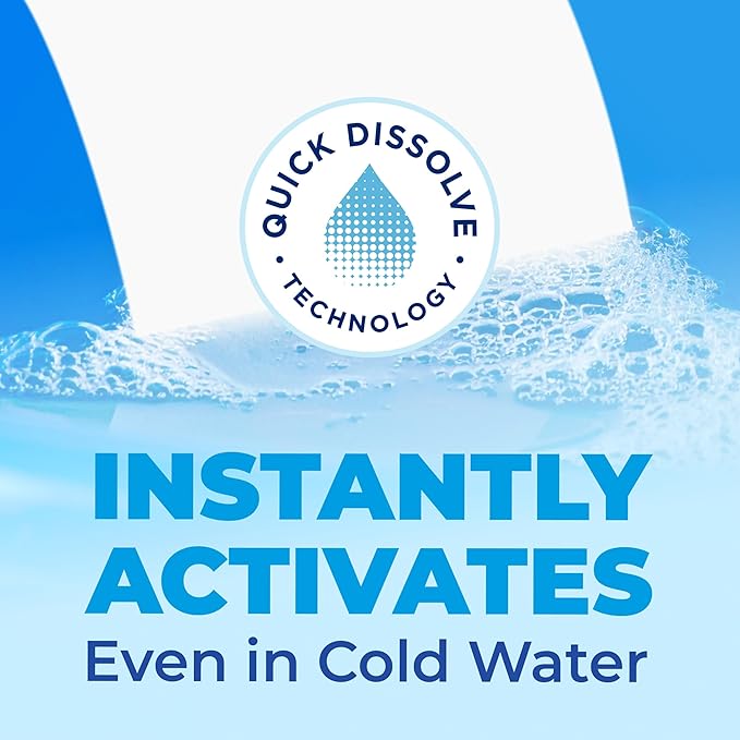 ARM & HAMMER Power Sheets Laundry Detergent, Fragrance Free, No Dyes or Perfumes, Lightweight and Travel-Friendly, 50 Count, Up to 100 Small Loads