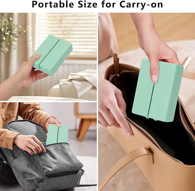 FYY 2 Pcs Daily Pill Organizer, 7 Compartments Portable Pill Case Travel Pill Organizer,[Folding Design] Pill Box for Purse Pocket to Hold Vitamins,Cod Liver Oil,Supplements and Medication-Green