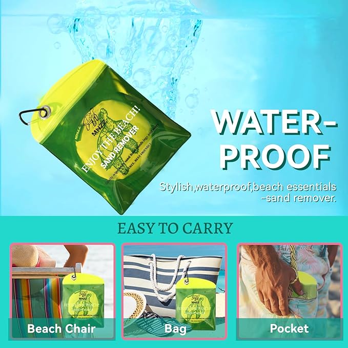 MNZZ Sand Eraser Remover Bag Towel Accessory for Beach Pool Picnic Camping Hiking Quick Dry Compact Travel Blanket Umbrella Hat Shell Tent Shovel Canopy Shade Cover Clip Toy Kit