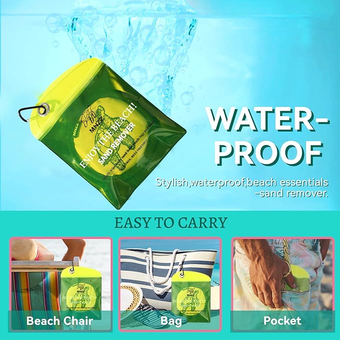MNZZ Beach Sand Remover Quick Dry Bag Lightweight Eraser Pouch for Blanket Towel Chair Tent Shovel Toy Hat Shell Umbrella Canopy Shade Travel Hiking Outdoor Pool Essentials Accessory