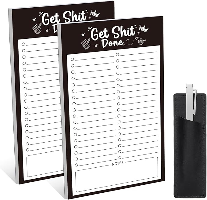 2 Pack Grocery List Magnet Pad for Fridge with Pen Holder, Total 120 Sheets Magnetic Note Pad for Fridge Full Back Magnet Shopping List, To Do List, Memo Notepads, 4.5x7.5(Simple Style)