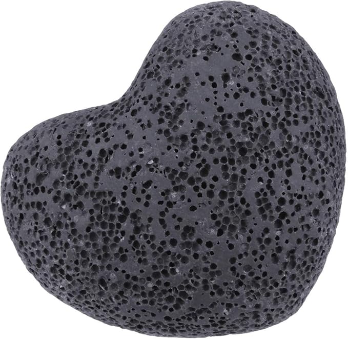 rockcloud Black Lava Rock Stone Heart Shape Pocket Stones Dyed Lava Rocks Aromatherapy Essential Oil Diffuser Set, 1.7 Inches, 5 Pcs
