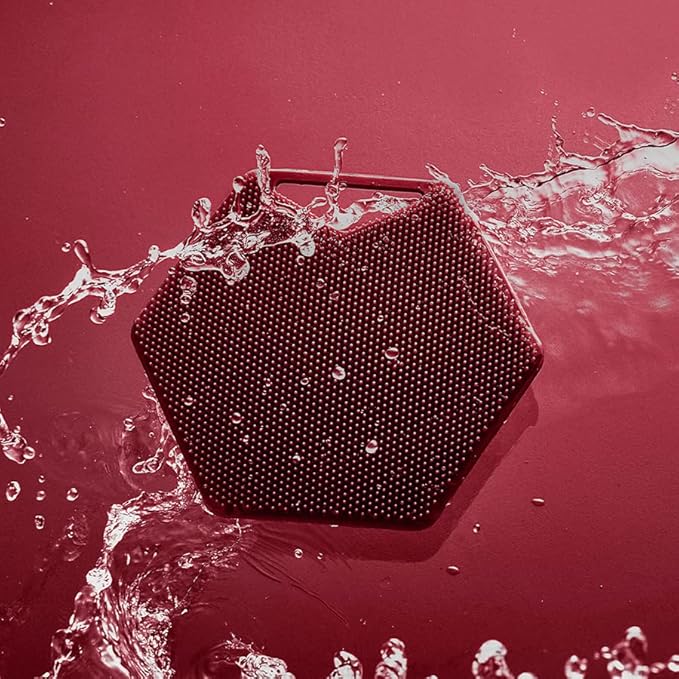 TOOLETRIES Body Scrubber - Silicone Exfoliating Scrubber - Bathroom & Shower Accessories for Men, Travel Essentials for Men - Durable & Long Lasting Body Wash Scrubber - Burgundy